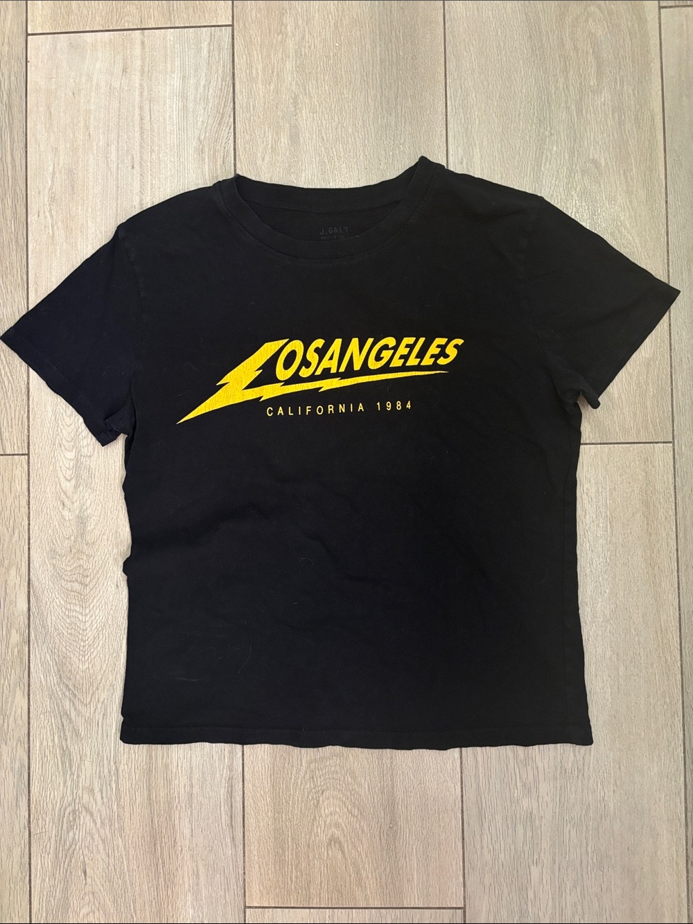 Los Angeles Graphic Tee - Black with Yellow Print